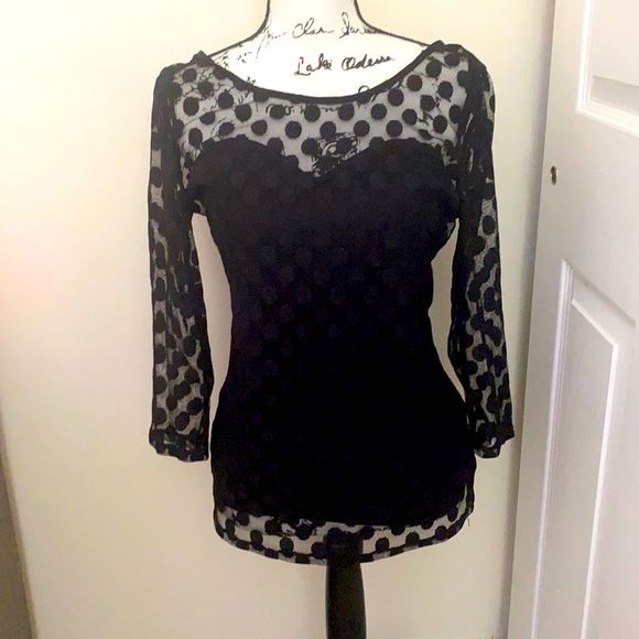 GUESS Sheer Polka Dot Top - Picture 2 of 5